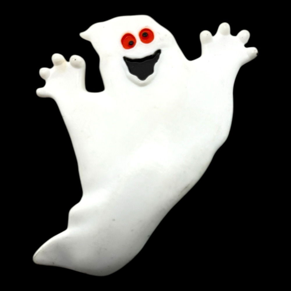 VTG 1989 Hallmark Halloween Ghost Barrette Hair Clip Boo! Slide Clasp 4.25" - Picture 2 of 5